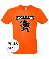 Goedkope grote maten holland shirt met zwarte leeuw shirt oranje heren