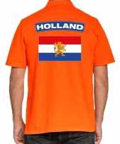 Goedkope grote maten holland supporter polo t-shirt oranje kingsday voor heren
