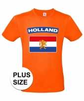 Goedkope grote maten holland vlag shirt oranje heren