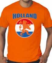 Goedkope grote maten oranje fan shirt kleren holland met oranje leeuw ek wk voor heren