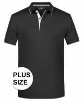 Goedkope grote maten zwart wit premium poloshirt golf pro voor heren