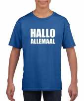 Goedkope hallo allemaal fun t-shirt blauw voor kinderen