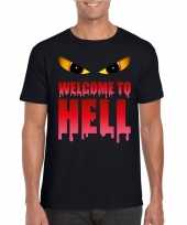 Goedkope halloween duivel shirt zwart heren welcome to hell