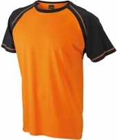 Goedkope heren t-shirts oranje zwart