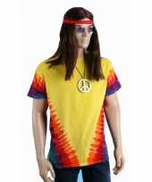 Goedkope hippie sixties t-shirt rainbow