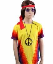 Goedkope hippie t-shirt rainbow v voor kinderen