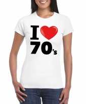 Goedkope i love 70 s t-shirt wit dames
