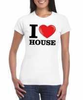 Goedkope i love house t-shirt wit dames