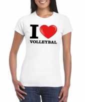 Goedkope i love volleybal t-shirt wit dames
