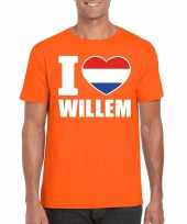 Goedkope i love willem shirt oranje heren