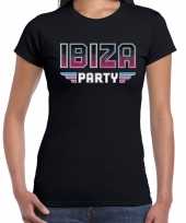 Goedkope ibiza party t-shirt zwart voor dames