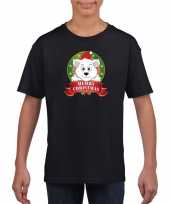 Goedkope ijsbeer kerstmis shirt zwart voor jongens en meisjes
