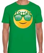 Goedkope irish emoticon feest-shirt outfit groen voor heren st patricksday