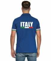 Goedkope italie supporter poloshirt blauw heren