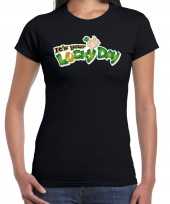 Goedkope its your lucky day feest-shirt outfit zwart voor dames st patricksday
