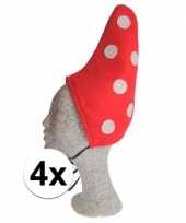 Goedkope kabouter kindermuts met stippen 4x