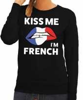 Goedkope kiss me i am french zwarte trui voor dames