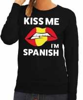 Goedkope kiss me i am spanish zwarte trui voor dames