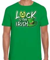 Goedkope luck of the irish feest-shirt outfit groen voor heren st patricksday