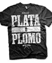 Goedkope merchandise narcos plata o plomo shirt heren