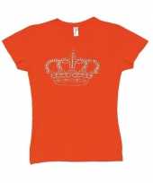 Goedkope nederland supporters t-shirt met kroon voor dames