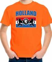 Goedkope oranje fan shirt kleren holland met een nederlands wapen koningsdag ek wk voor kinderen
