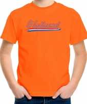 Goedkope oranje fan shirt kleren holland met nederlandse wimpel koningsdag ek wk voor kinderen