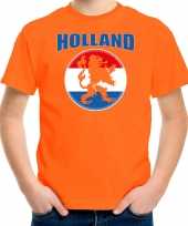 Goedkope oranje fan shirt kleren holland met oranje leeuw koningsdag ek wk voor kinderen