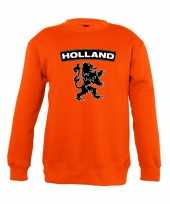 Goedkope oranje holland zwarte leeuw trui jongens en meisjes
