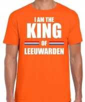 Goedkope oranje i am the king of leeuwarden t-shirt koningsdag shirt voor heren