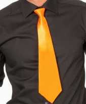 Goedkope oranje verkleed stropdassen 41 cm voor dames heren 10159769