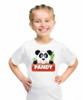 Goedkope panda dieren t-shirt wit voor kinderen