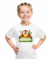 Goedkope papegaai dieren t-shirt wit voor kinderen