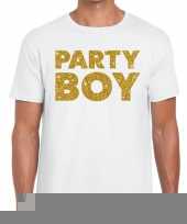 Goedkope party boy fun t-shirt wit voor heren
