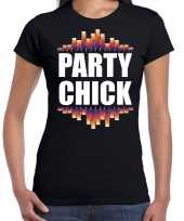 Goedkope party chick fun tekst verjaardag t-shirt zwart voor dames