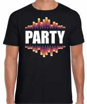 Goedkope party disco t-shirt zwart voor heren