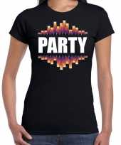 Goedkope party fun tekst t-shirt zwart voor dames