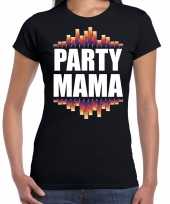 Goedkope party mama fun tekst verjaardag t-shirt zwart voor dames