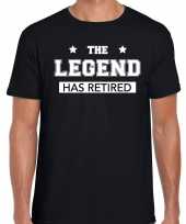 Goedkope pensioen kado shirt the legend has retired zwart voor heren