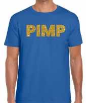 Goedkope pimp fun t-shirt blauw voor heren