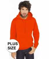 Goedkope plus size oranje heren truien sweaters met hoodie capuchon