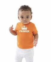 Goedkope prinsje t-shirt oranje koningsdag baby peuter voor jongens