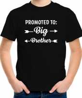 Goedkope promoted to big brother kado shirt voor jongens kinderen zwart