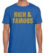 Goedkope rich and famous fun t-shirt blauw voor heren