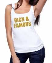 Goedkope rich and famous fun tanktop mouwloos shirt wit voor dames