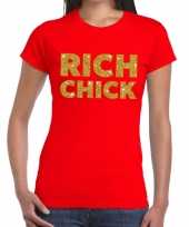 Goedkope rood rich chick goud fun t-shirt voor dames