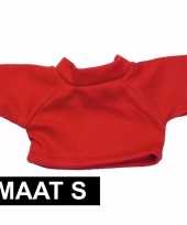 Goedkope rood shirt s voor clothies knuffeldier 10 x 8 cm