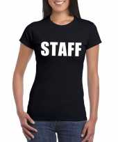 Goedkope staff t-shirt zwart voor dames