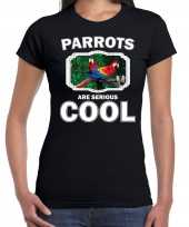 Goedkope t-shirt parrots are serious cool zwart dames papegaaien papegaai shirt