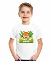Goedkope tijger dieren t-shirt wit voor kinderen